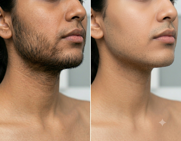 Laser Beard Shaping before and after results — Allodermis client transformation, Maintenance Phase