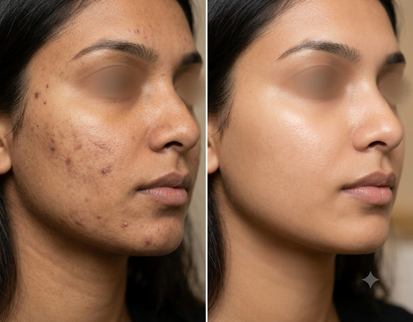 DermaFrac Treatment before and after results — Allodermis client transformation, Brightness & Clarity