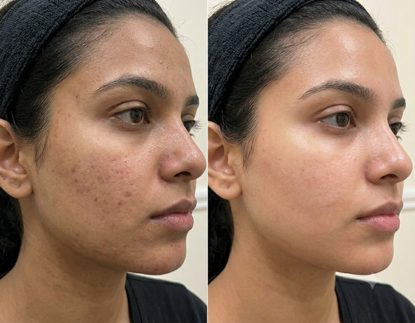 MNRF Treatment before and after results — Allodermis client transformation, Visible Improvement