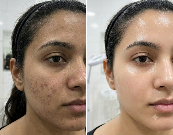 Medifacial Treatment before and after results — Allodermis client transformation, Long-Term Results