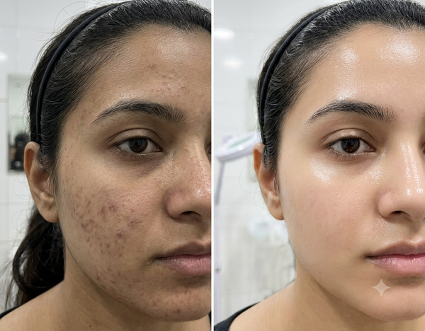 Medifacial Treatment before and after results — Allodermis client transformation, Brightness & Clarity