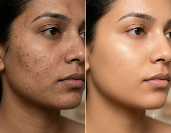 Chemical Peel before and after results — Allodermis client transformation, Maintenance Phase