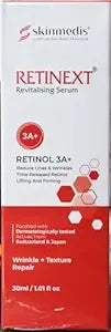 Skinmedis Retinext Revitalizing Serum bottle with dropper, showcasing the skincare product for rejuvenation and skin renewal.