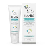 Fixderma Fidelia Moisturizing Cream in 75g jar, featuring a smooth, creamy texture for hydrating and nourishing the skin.