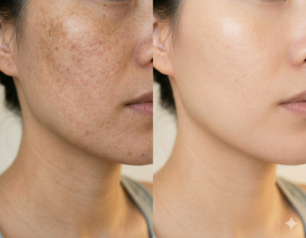 Skin Pigmentation before and after results — Allodermis client transformation, Maintenance Phase