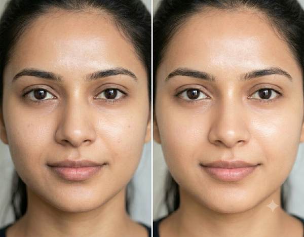 Hollywood Facial before and after results — Allodermis client transformation, Long-Term Results