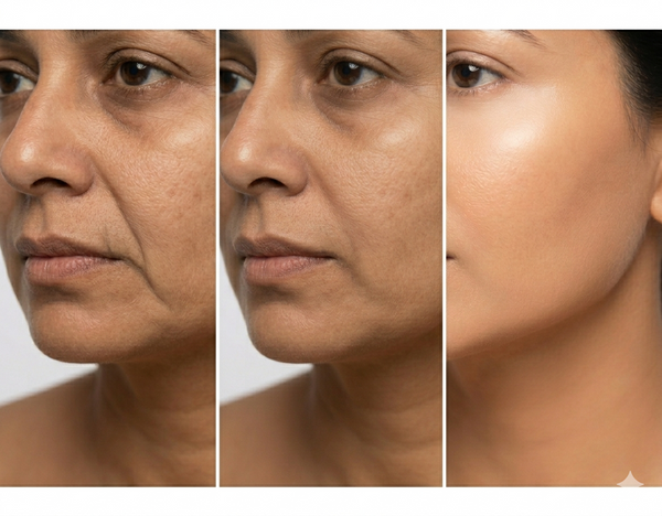 Ageing Issues before and after results — Allodermis client transformation, Long-Term Results