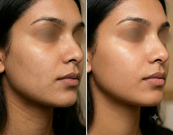 DermaFrac Treatment before and after results — Allodermis client transformation, Maintenance Phase