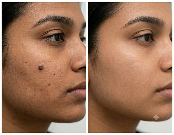 Skin Biopsy Procedure before and after results — Allodermis client transformation, Maintenance Phase