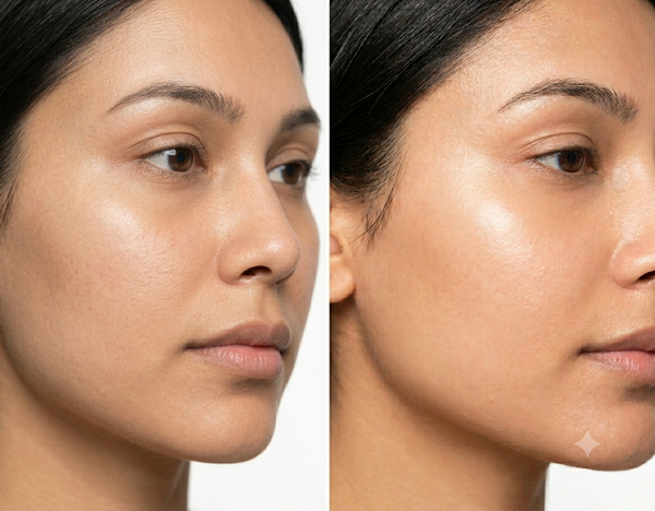 PDRN Skin Booster before and after results — Allodermis client transformation, Long-Term Results