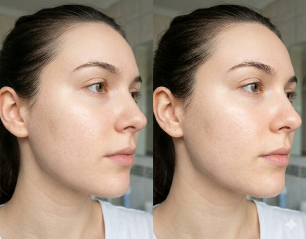 Acne/Pimple before and after results — Allodermis client transformation, Visible Improvement