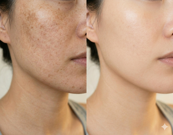 Skin Pigmentation before and after results — Allodermis client transformation, Long-Term Results