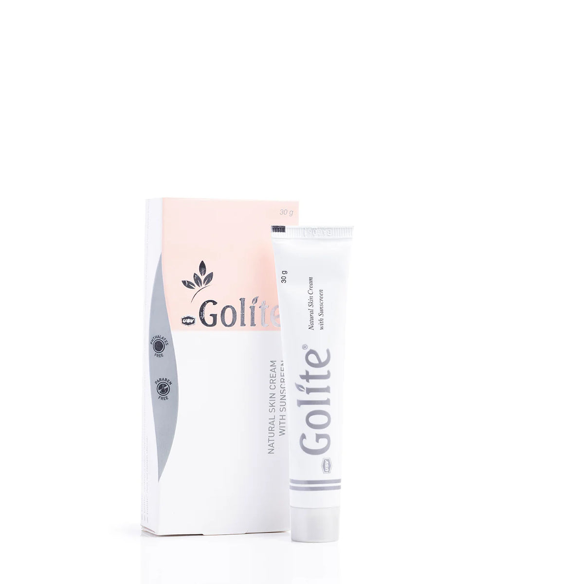 Allodermis Golite Natural Skin Cream with Sunscreen jar showing the product label and creamy texture in a natural light setting.
