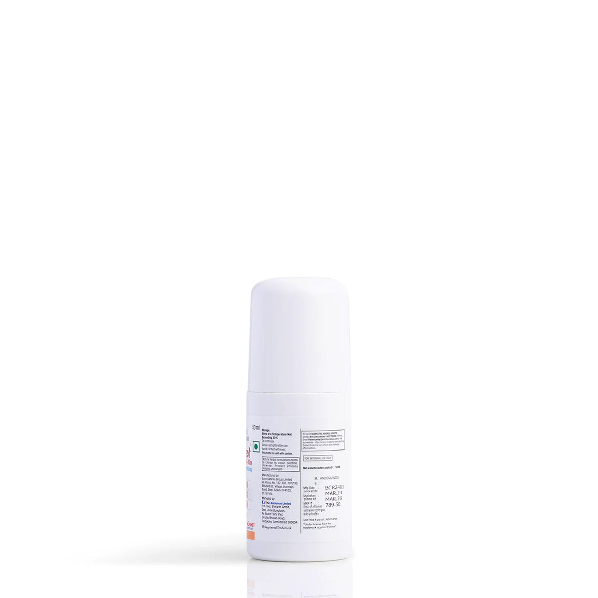 Cosmelite Next Roll-On by Sami-Sabinsa Group Limited, a skincare product in a clear rollerball bottle for brightening and skin radiance.
