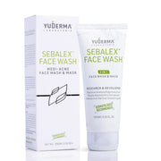 Sebalex Facewash by Yuderma Laboratories Pvt. Ltd. in a pump bottle, showing the product label and clear liquid inside.