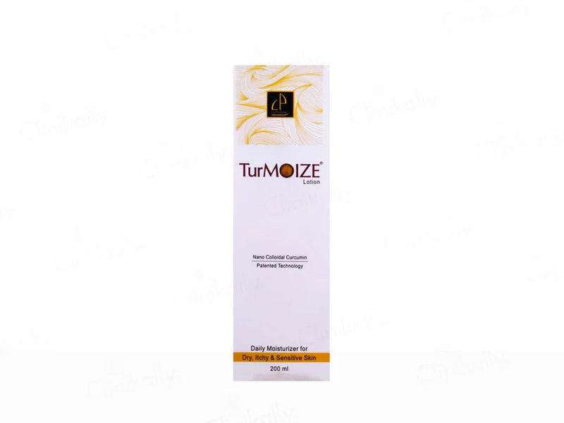 Turmoize lotion by Nanz Med Science Pharma Pvt. Ltd., 200ml bottle of daily moisturizing lotion with a pump dispenser.