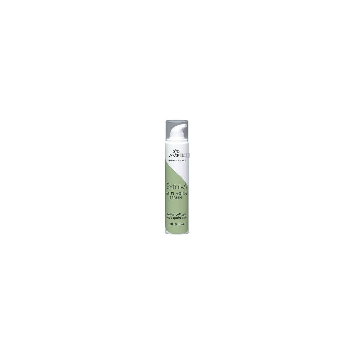 Infux Healthcare Aveil Exfol-A Anti-Aging Serum bottle with skincare label and dropper for facial rejuvenation.