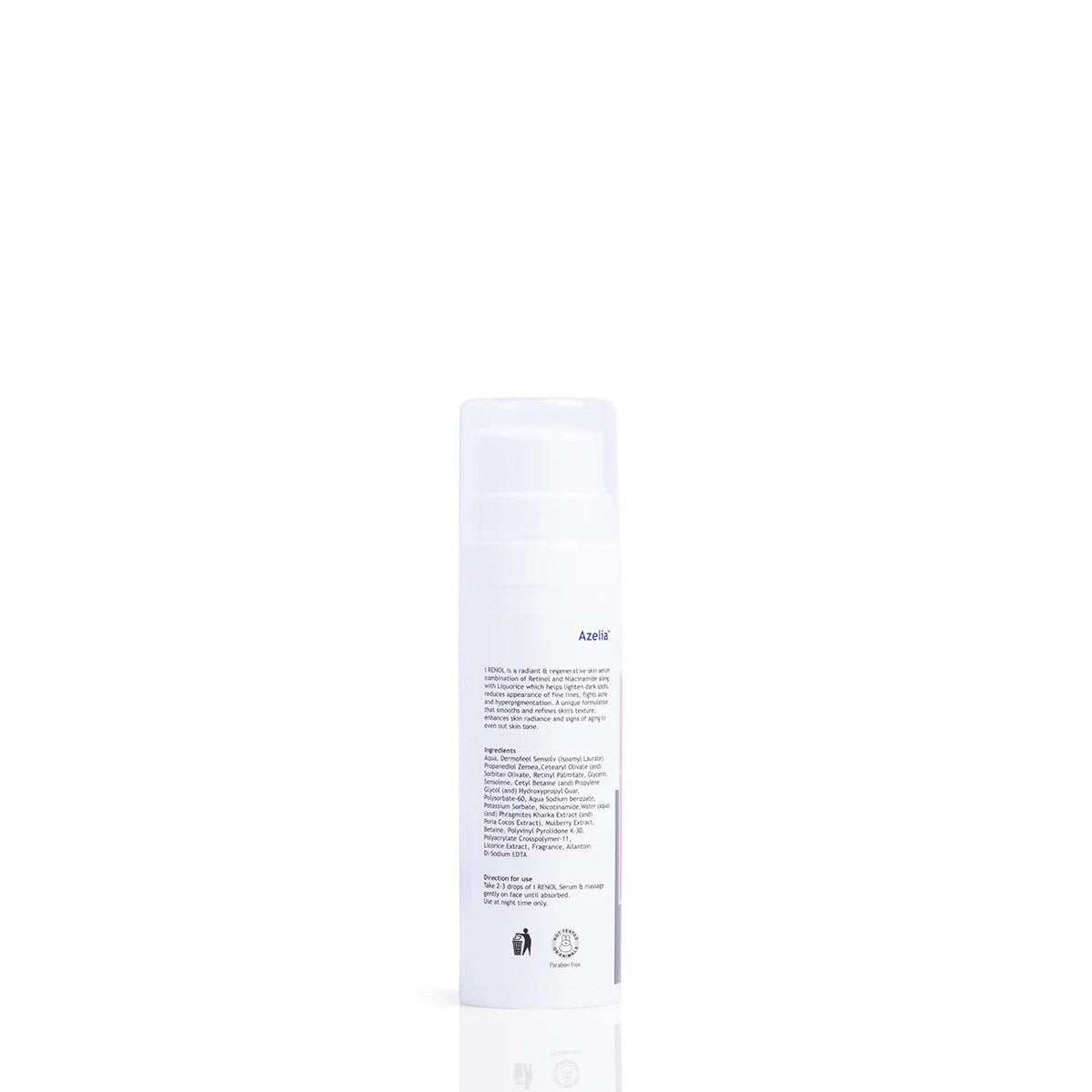 Azelia I Renol Retinol Serum bottle from Curetech Skincare with dropper, designed for skincare and anti-aging treatment.