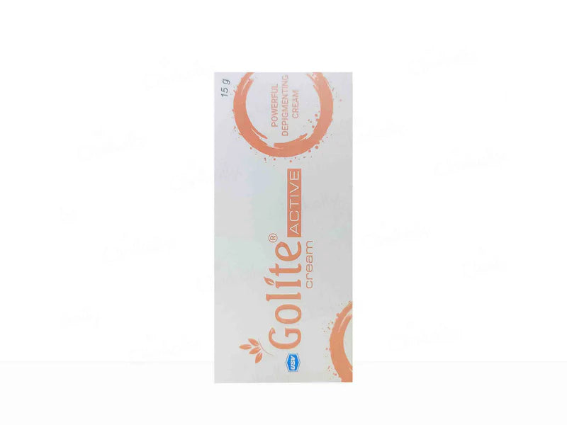 Golite Active Depigmenting Cream jar with product label from Nanz Med Science Pharma Pvt. Ltd.