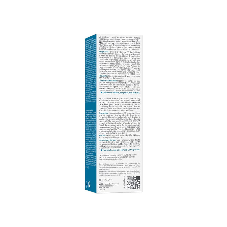 Bioderma Atoderm Intensive Gel-Creme in a white tube, designed for very dry skin, by Details NAOS LES LABORATORES.