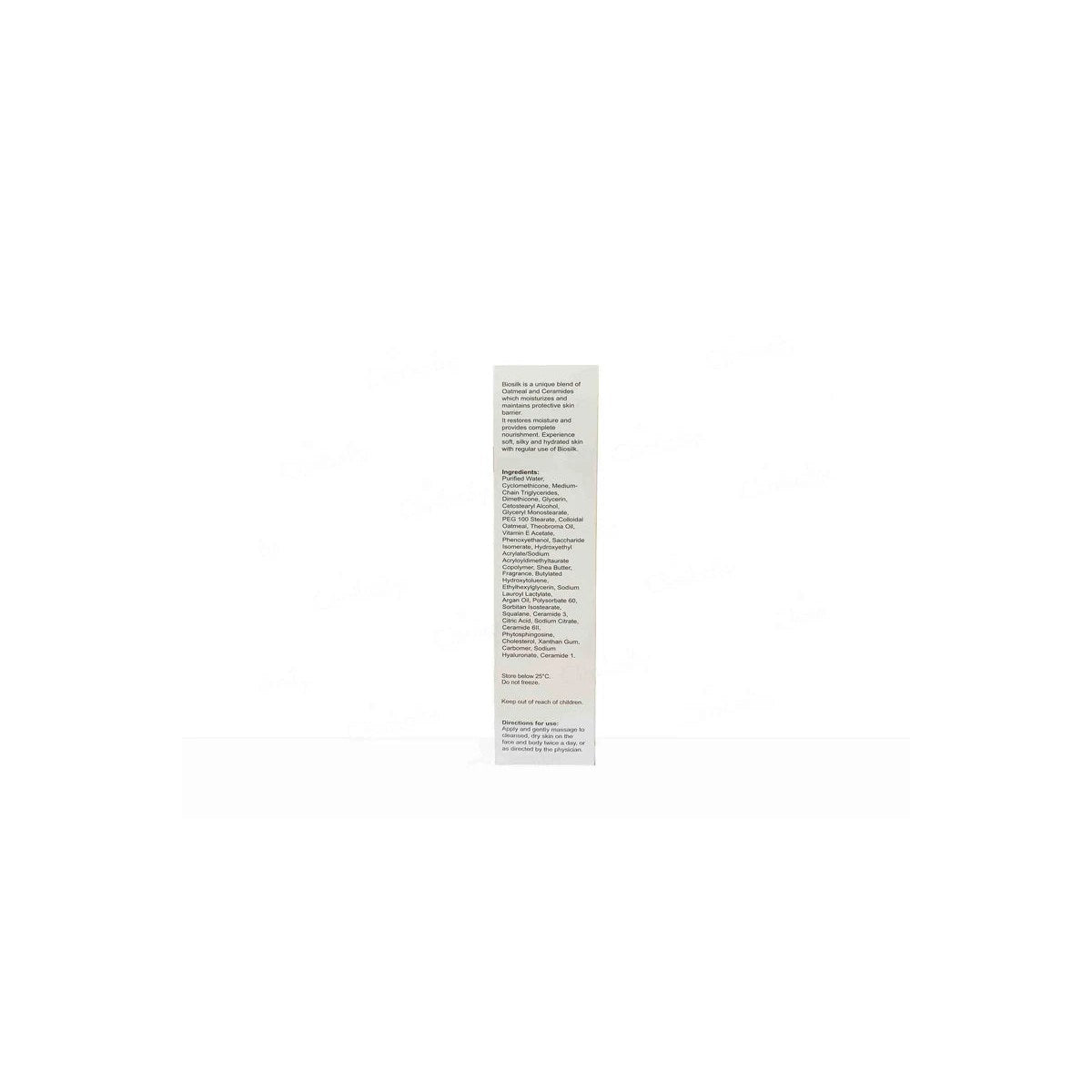 Biosilk Daily Moisturising Lotion from Ajanta Pharma, featuring a smooth, creamy texture in a white bottle with a pump dispenser.
