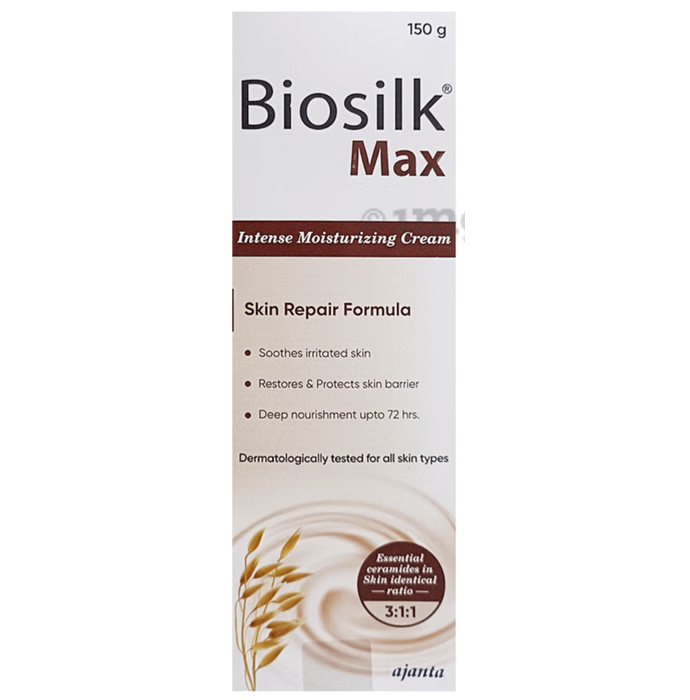 Allodermis Biosilk Max Cream jar with sleek packaging, showcasing a luxurious skincare product for hydration and skin nourishment.
