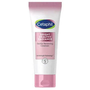 Cetaphil Bright Healthy Radiance Gentle Renewing Cleanser in a white pump bottle, suitable for gentle facial cleansing and brightening.
