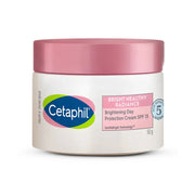Cetaphil Bright Healthy Radiance Brightening Day Protection Cream SPF 15, a moisturizer with sun protection in a white jar.