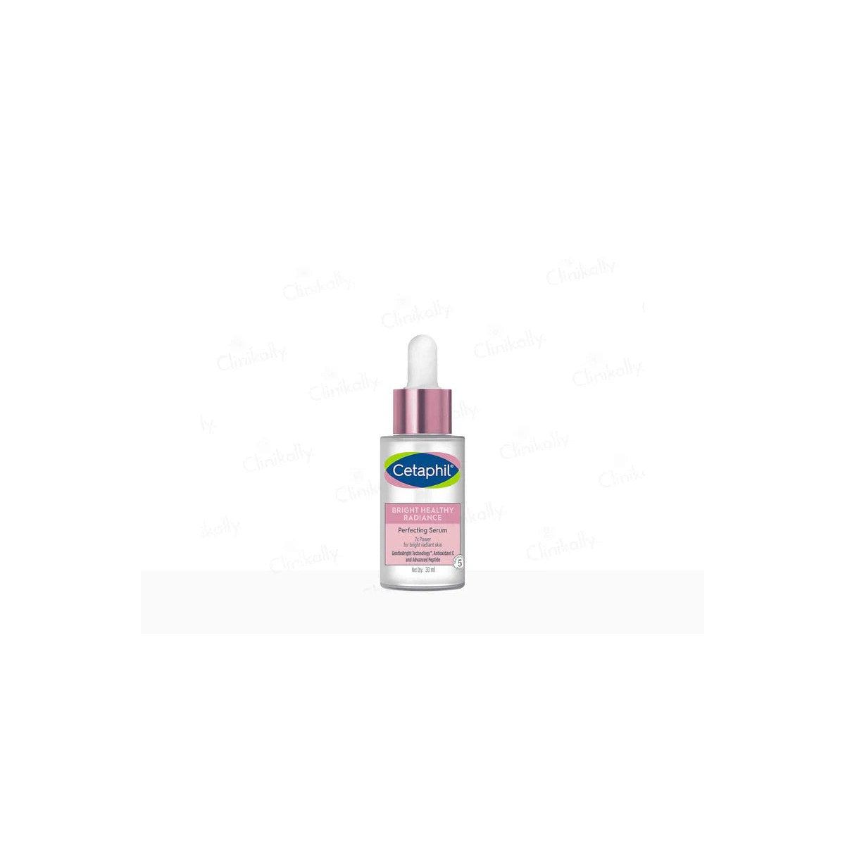 Cosmecca Korea Cetaphil Bright Healthy Radiance Perfecting Serum bottle with a sleek design and clear labeling on a white background.