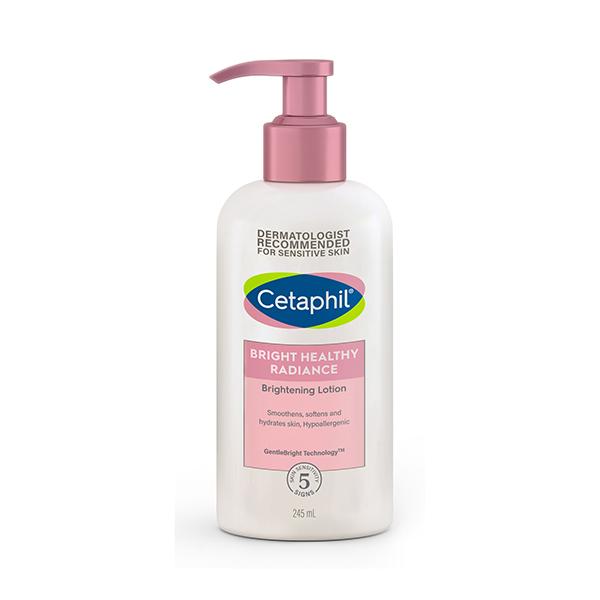 Allodermis Cetaphil Bright Healthy Radiance Brightening Lotion in 245ml bottle with smooth, luminous skin appearance