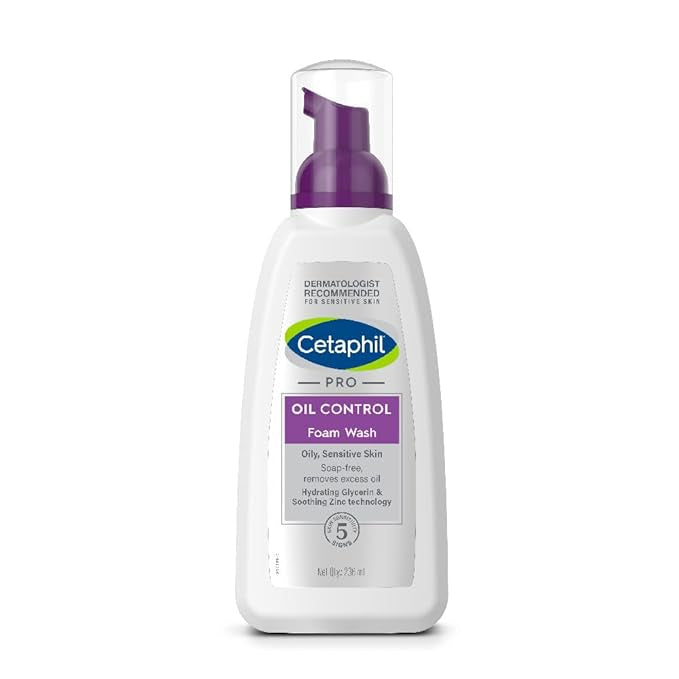 Allodermis Cetaphil Pro Oil Control Foam Wash for oily skin, gentle cleanser in a foaming pump bottle.
