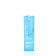 Allodermis Dermatica HA Pure Serum in a glass bottle, featuring a pump dispenser, designed for hydrating skin with hyaluronic acid.