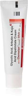 Demelan LSA Cream for Melasma by OM SAI PHARMA PACK, showing the cream tube and packaging on a white background.