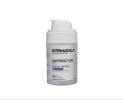 Copperpods Dermatica Aze Proactive Lotion bottle with label, clear cap, and pump dispenser for skincare application.