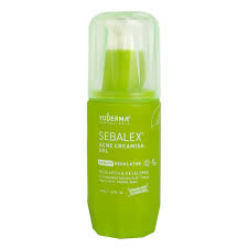 Allodermis Yuderma Sebalex Acne Creamish Gel in a tube, showing its creamy texture and packaging for acne treatment.