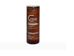 Copperpods Dermatica C Prime Cream jar with white lid and label, showcasing the skincare product in a clean, professional setting.