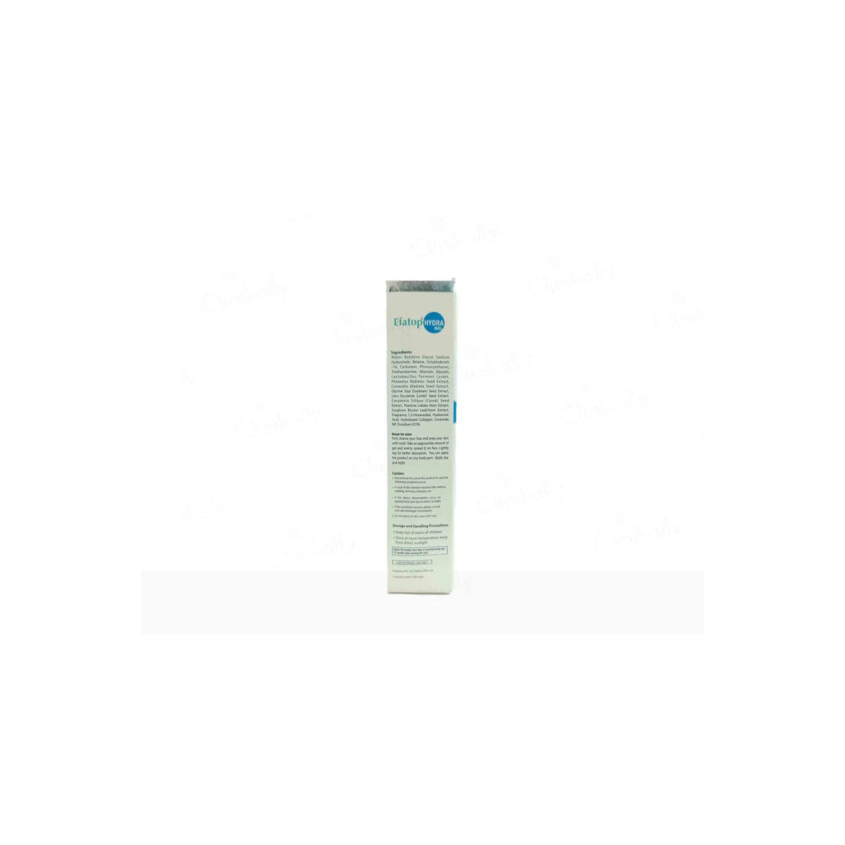 Efatop Hydra Gel in 30ml jar, hydrating skincare product by Eris Oaknet Healthcare Private Limited, with clear gel texture visible.