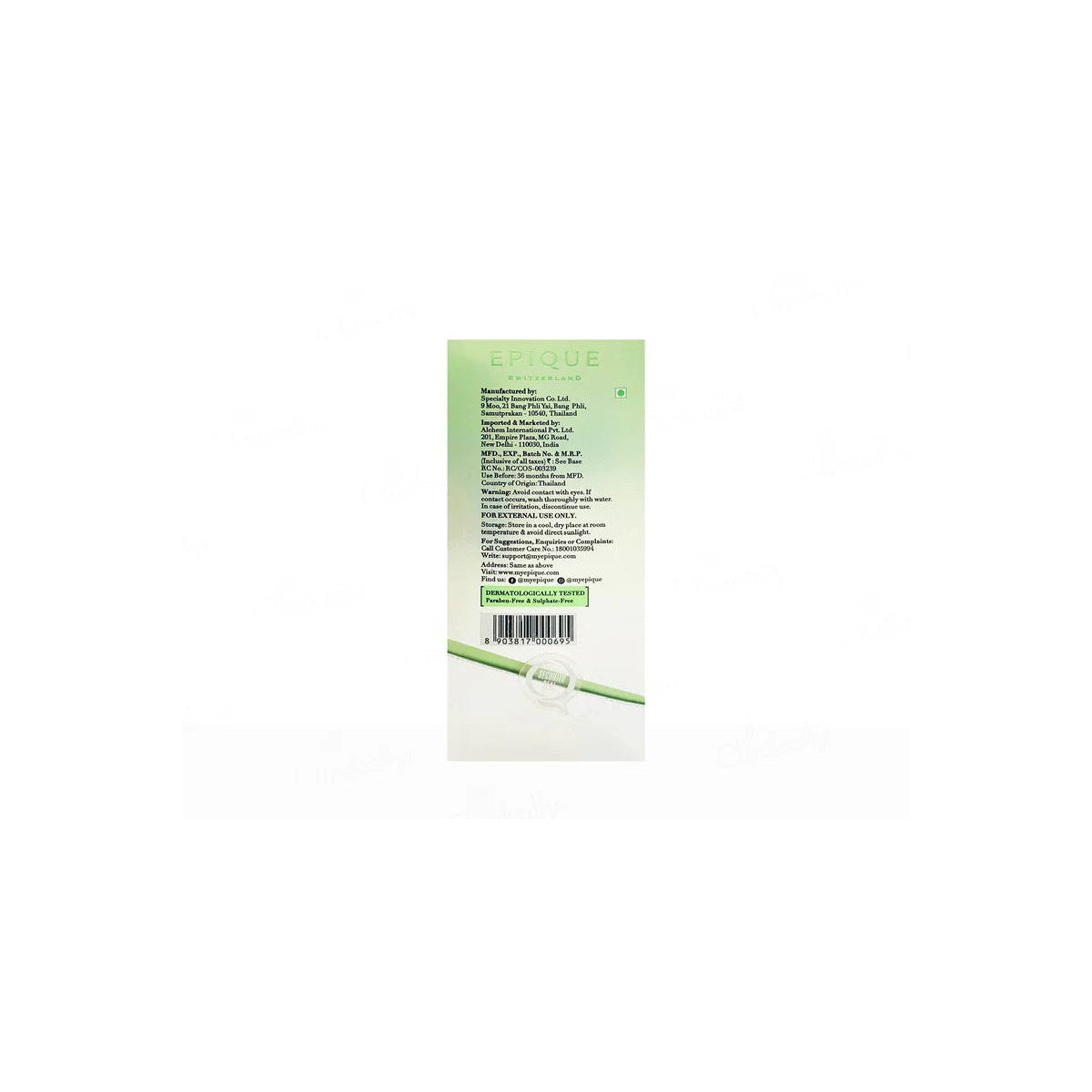 Epique Intensive Cellular Repair Serum by Specialty Innovation Co. Ltd. in a sleek bottle, designed for restoring and revitalizing skin.
