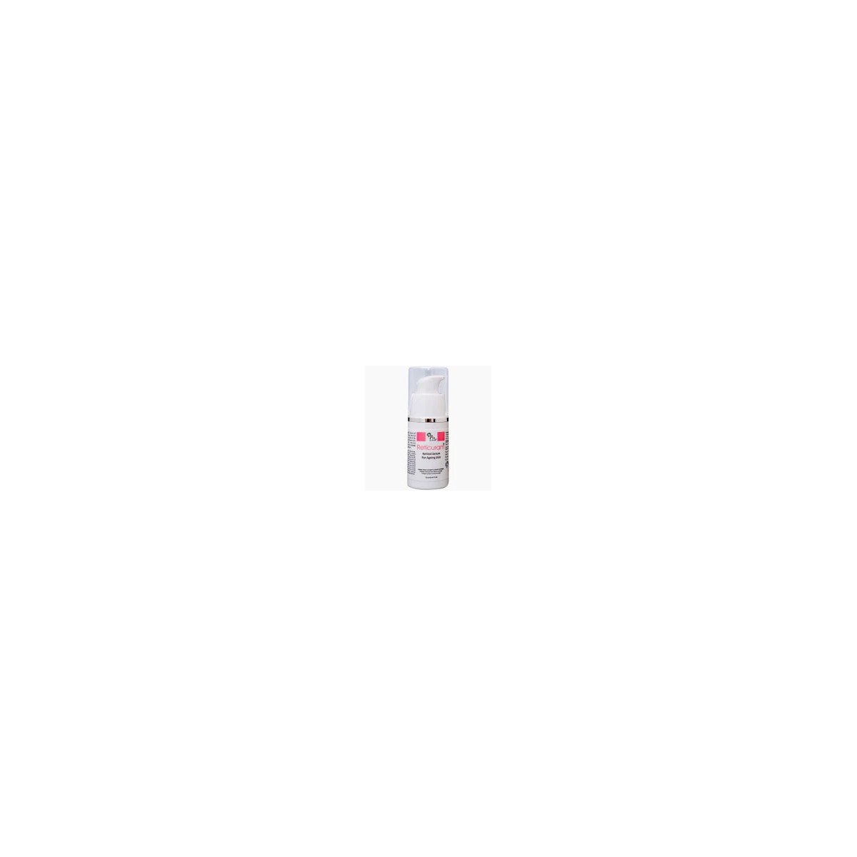 Fixderma Reticuram serum bottle for aging skin, with a sleek design, placed on a white background.