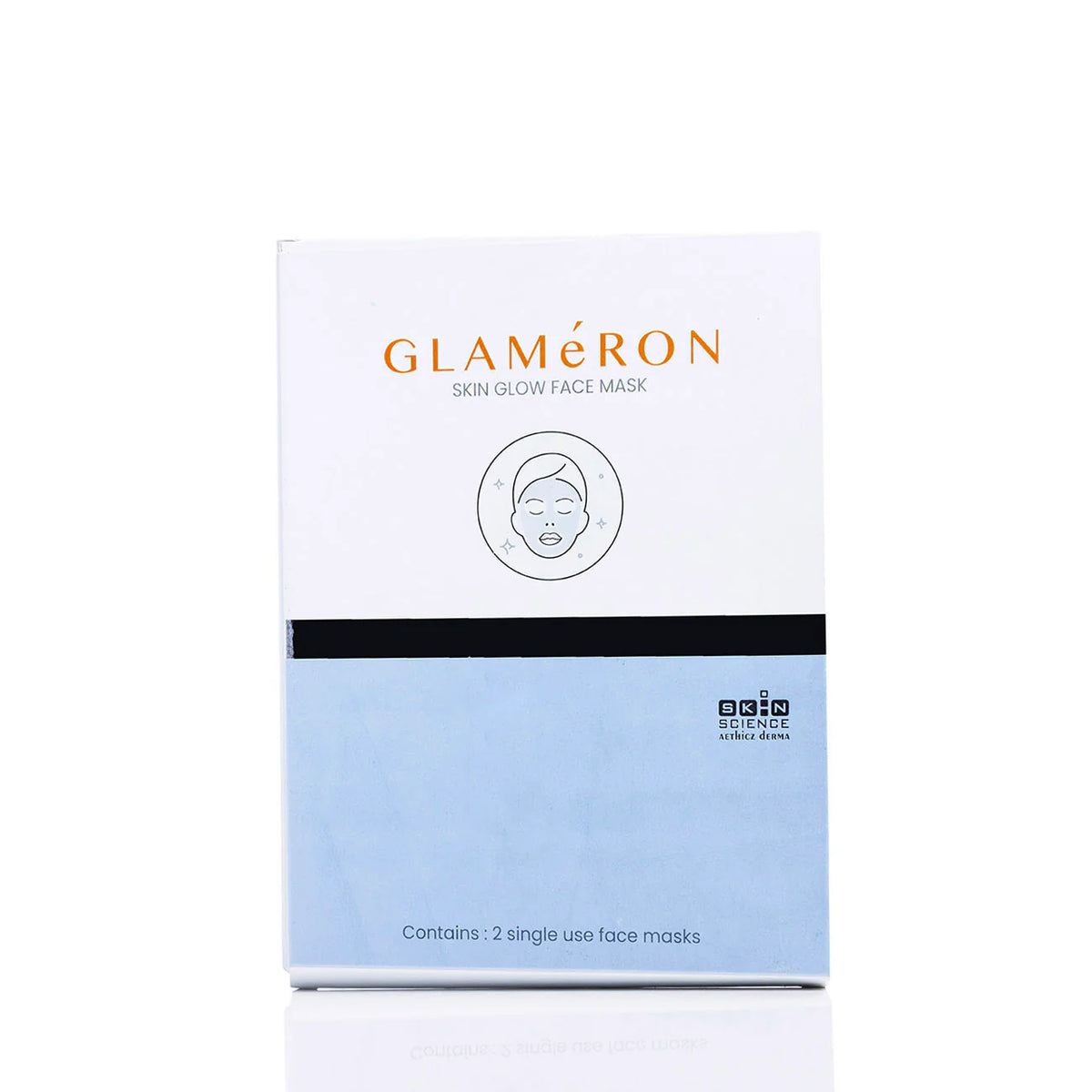 Allodermis Glameron Skin Glow Face Mask showing a clear gel mask with a smooth, radiant finish for revitalized skin.