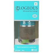 Glogeous Advanced Face Wash Gel by Torrent Pharmaceuticals Ltd. in a clear bottle with a white pump dispenser.