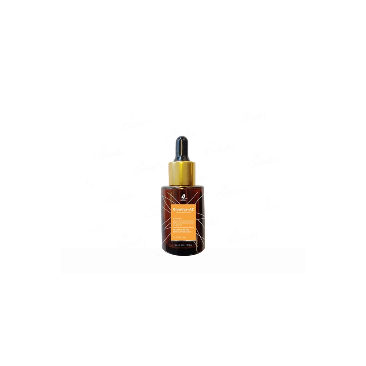 Glowtiva-AZ Liposomal Serum bottle with dropper, featuring sleek packaging and clear labeling from Samrvir Biotech Pvt. Ltd.