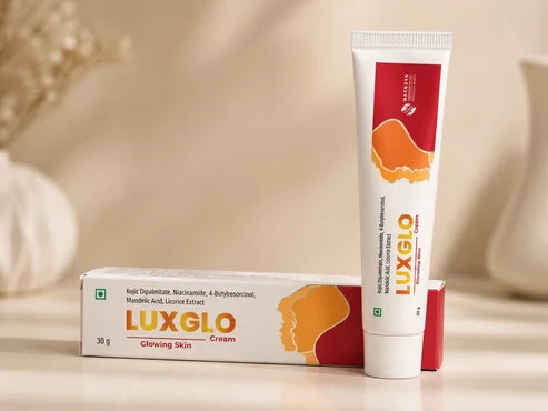 Luxglo Cream 30 g - Kojic Dipalmitate, Niacinamide, 4-Butylresorcinol & Mandelic Acid for Uneven Skin Tone & Dark Spots