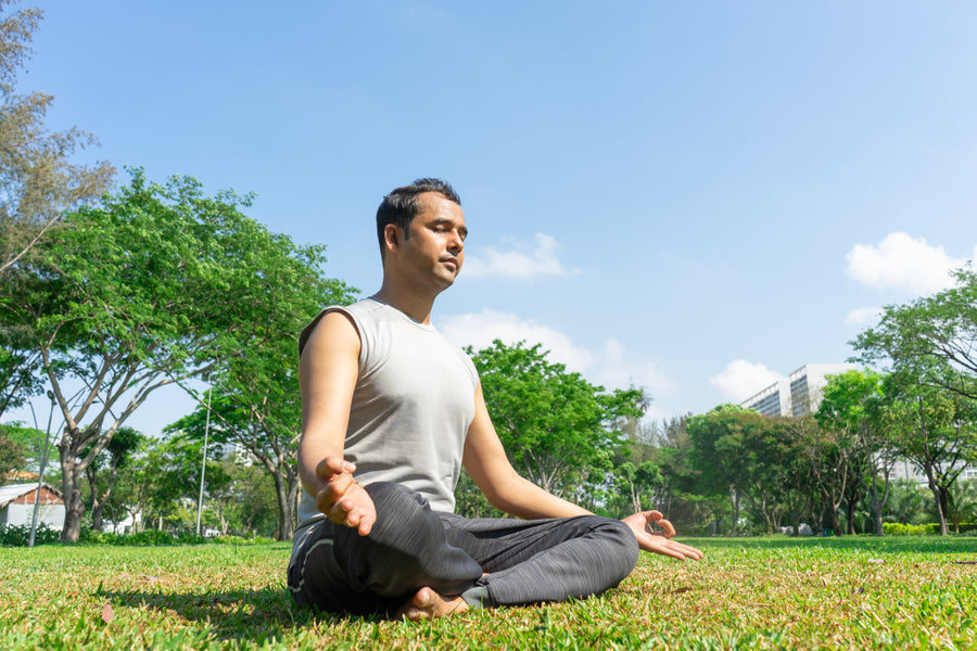 A person meditating peacefully