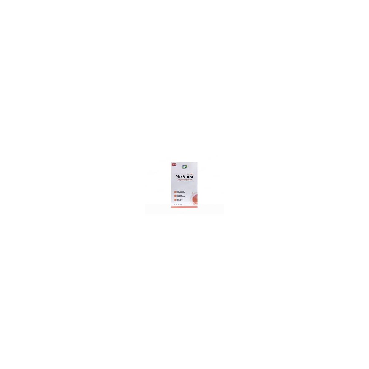 Niashine Brightening Serum by Conor Cosmo India Pvt Ltd, showcasing the sleek bottle with brightening serum inside