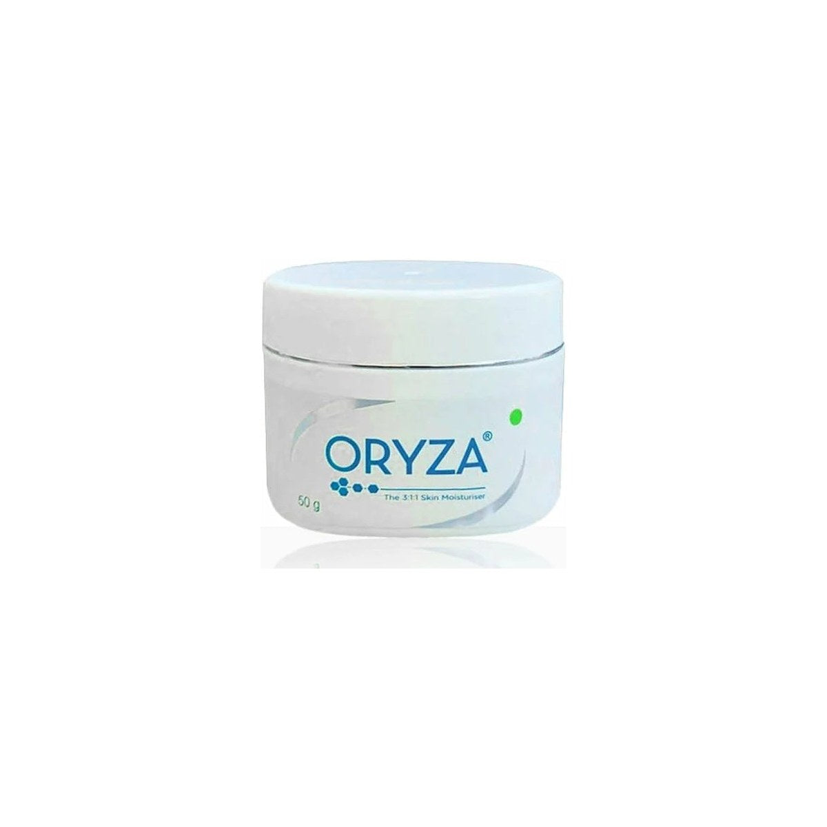 Oryza Skin Moisturiser Cream by Alaina Healthcare for combination and dry skin, shown in a sleek jar with a smooth cream texture.