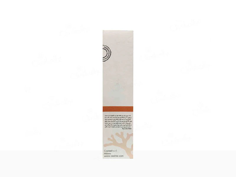 Osaine AHA Peeling bottle from Geosmatic Cosmeceuticals with product label and clear packaging, designed for skin exfoliation.