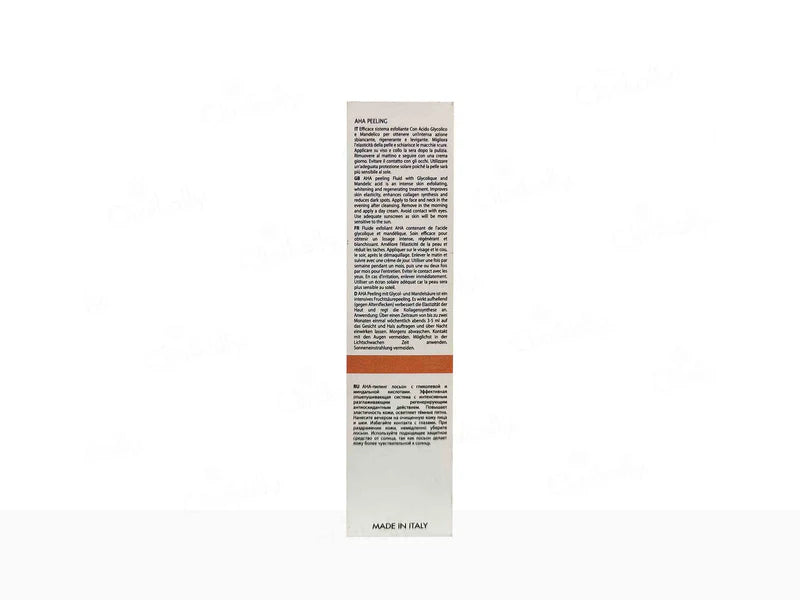 Osaine AHA Peeling gel in a transparent bottle with a pump, showcasing the skincare product from Geosmatic Cosmeceuticals.