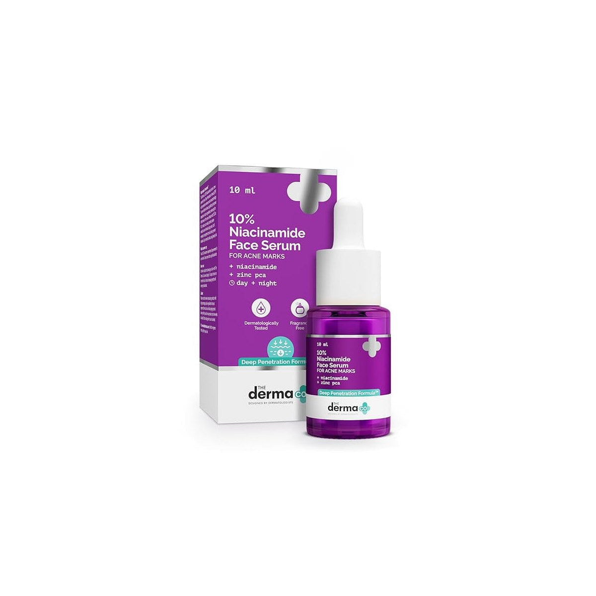 Allodermis Pore Minimizer Face Serum 10% bottle, showing clear packaging and serum applicator for reducing pore size.