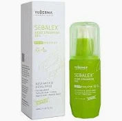 Allodermis Yuderma Sebalex Acne Creamish Gel in a tube, showing the product packaging for acne treatment.